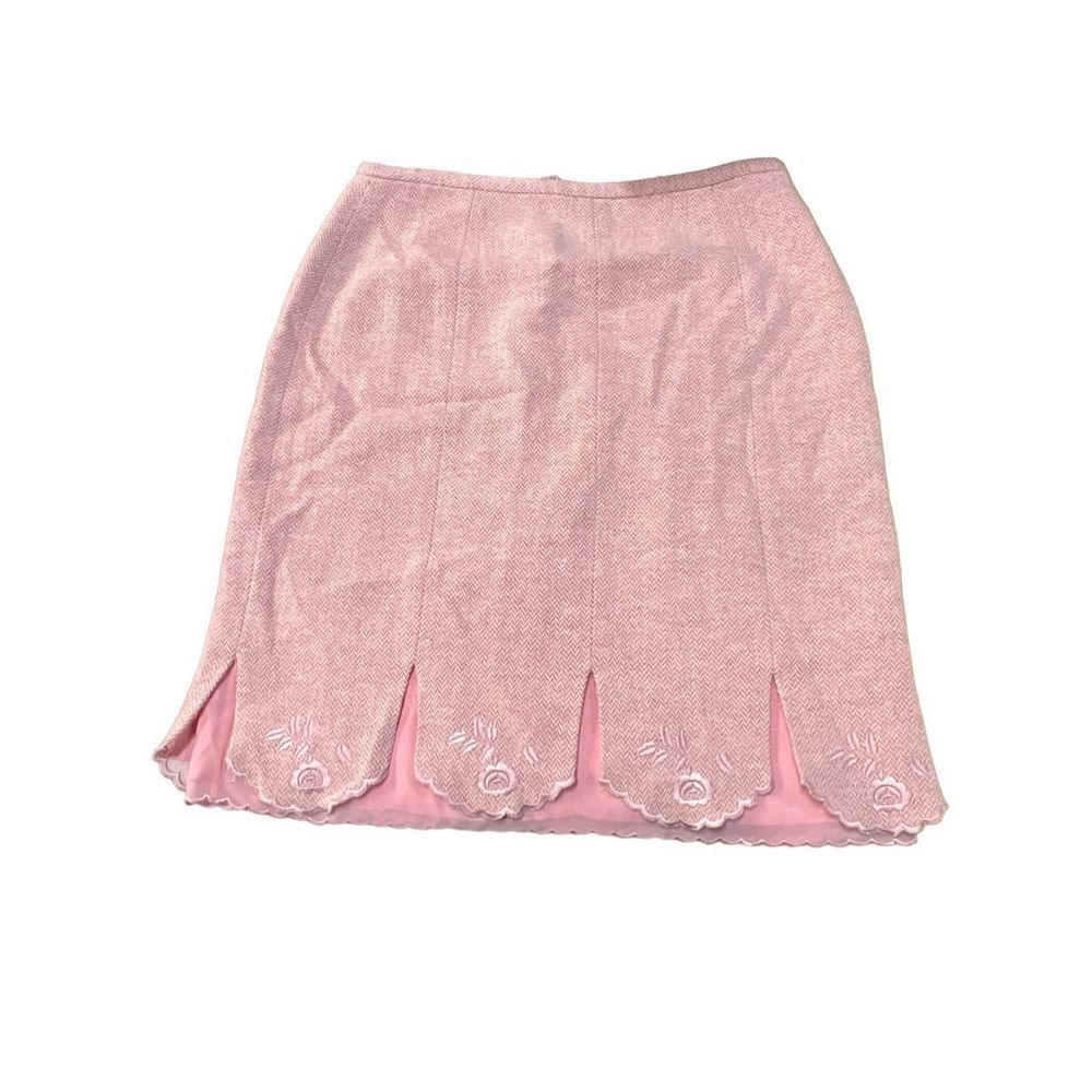 Phoebe pastel pink wool blend scalloped Edge girlycore cottagecore size 10